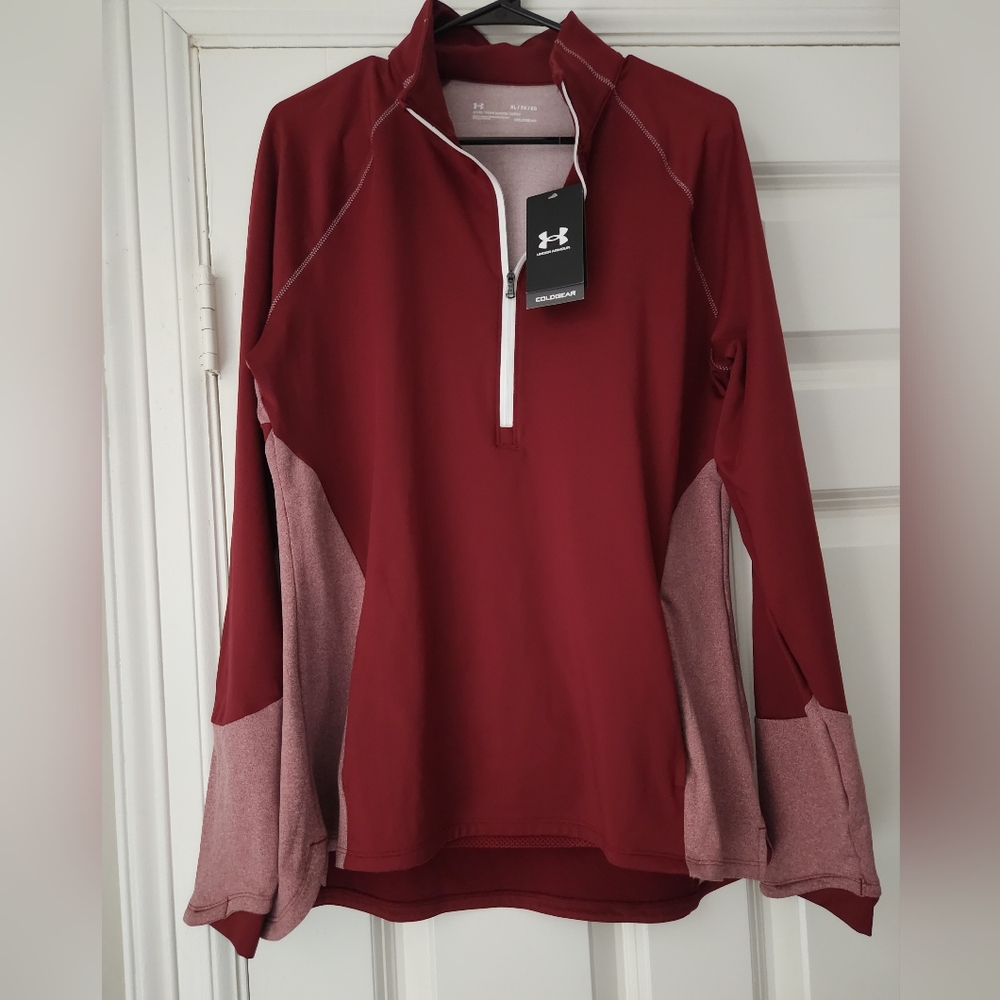 Under Armour Burgundy Quarter-Zip Pullover Coldgear Size XL ( NWT)